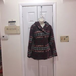 Mossimo Women’s Faux Wool Wrap Jacket Button Hood